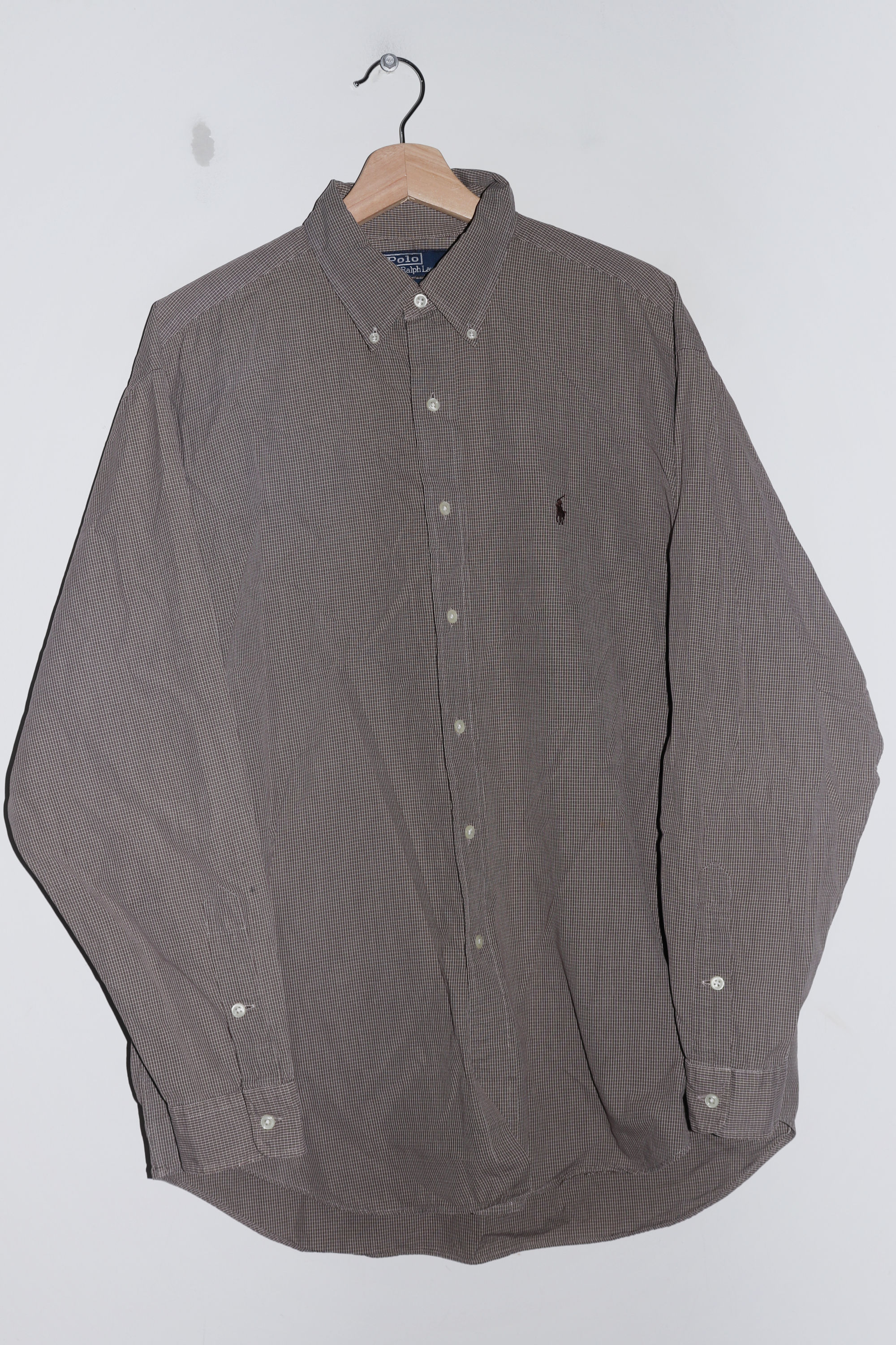 Polo Ralph Lauren Embroidered Logo Brown Button Up Shirt (L-XL)