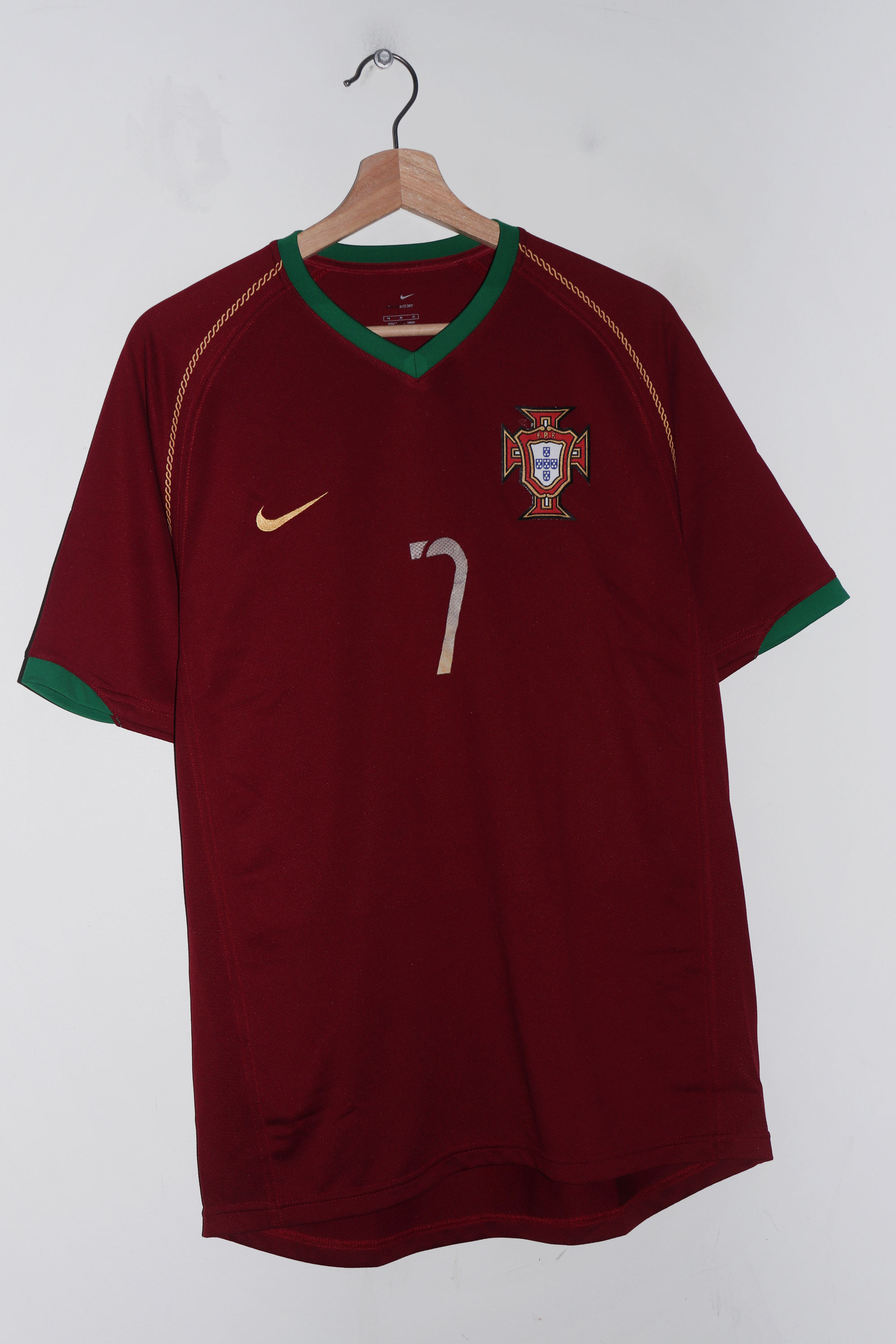 2006 World Cup Nike Portugal Home Kit #7 Figo Jersey (Rare) (M-L)