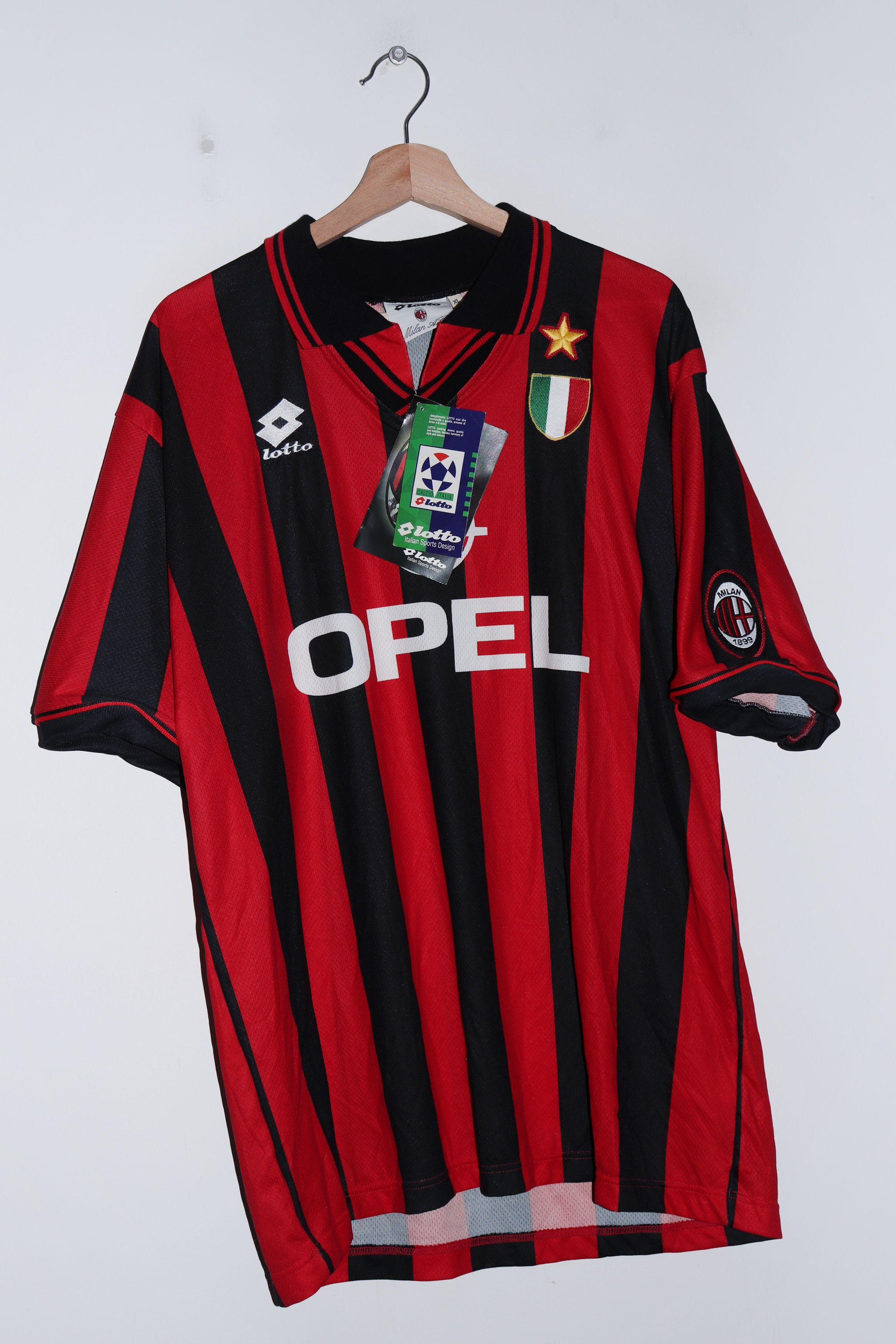 (DEADSTOCK) 1994-95 Lotto AC Milan Home Kit Player Issue Jersey (Very Rare) (XL)
