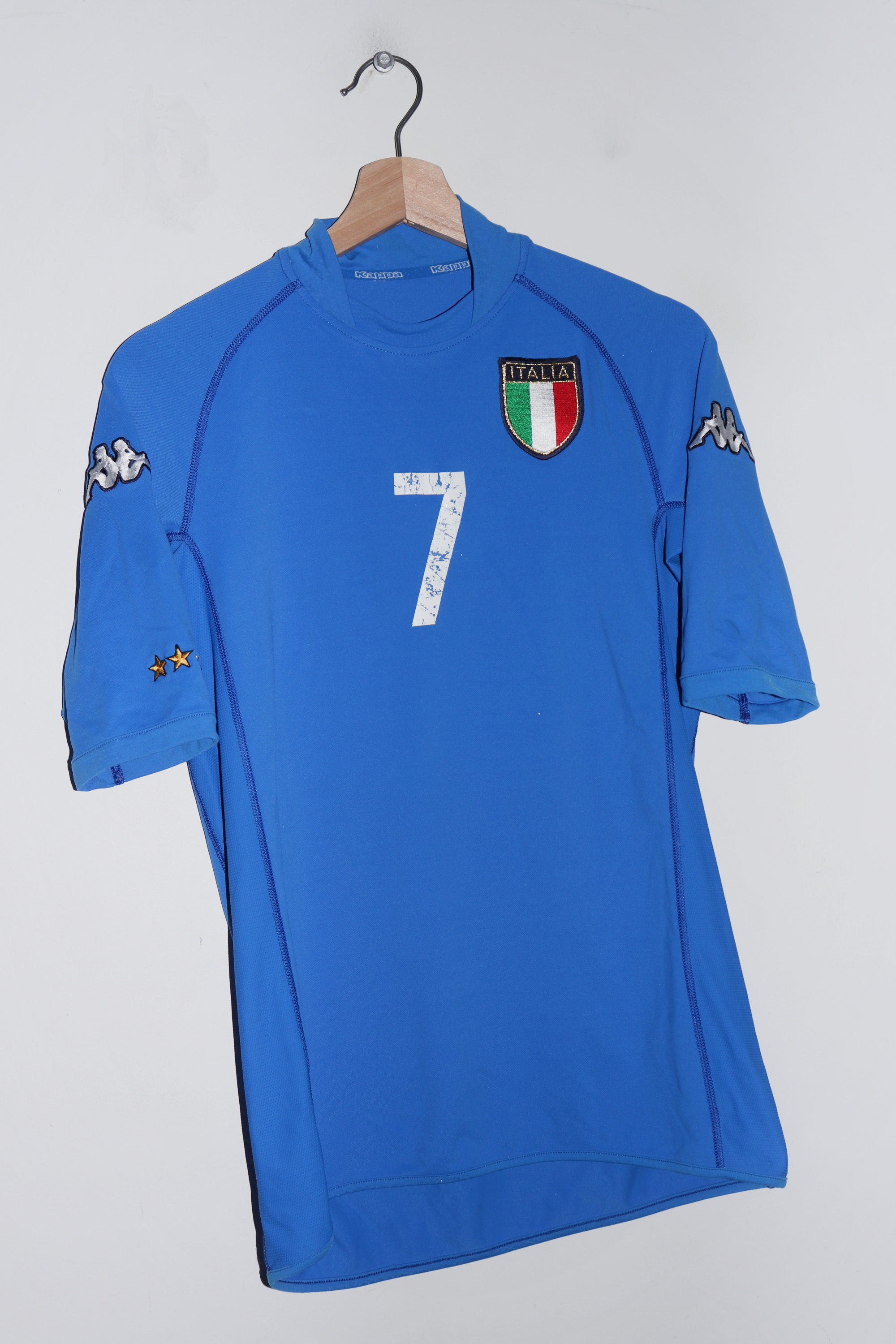 2002 World Cup Kappa Italy Home Kit #7 Del Piero Jersey (M)