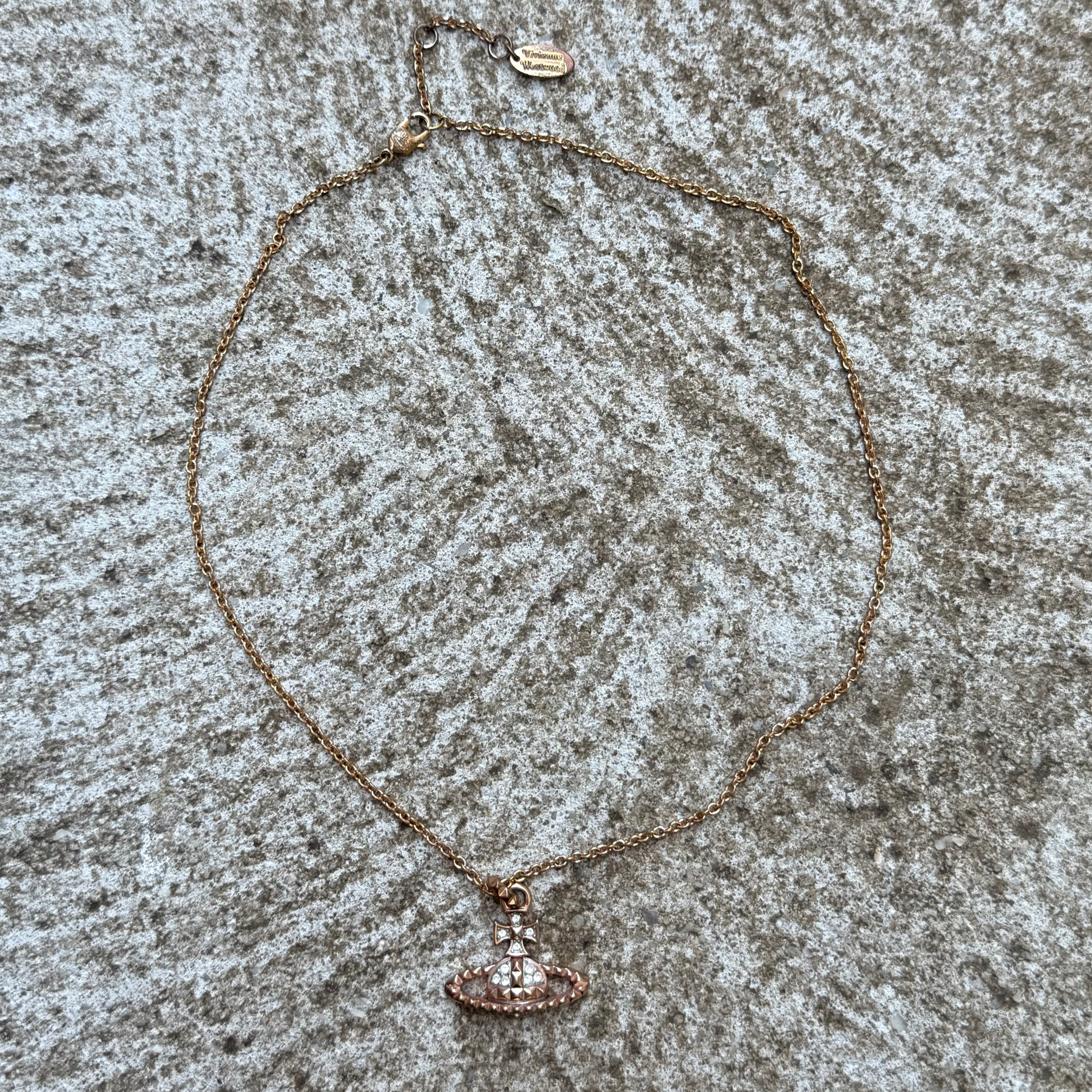 Vivienne Westwood Orb Logo Rose Gold Necklace