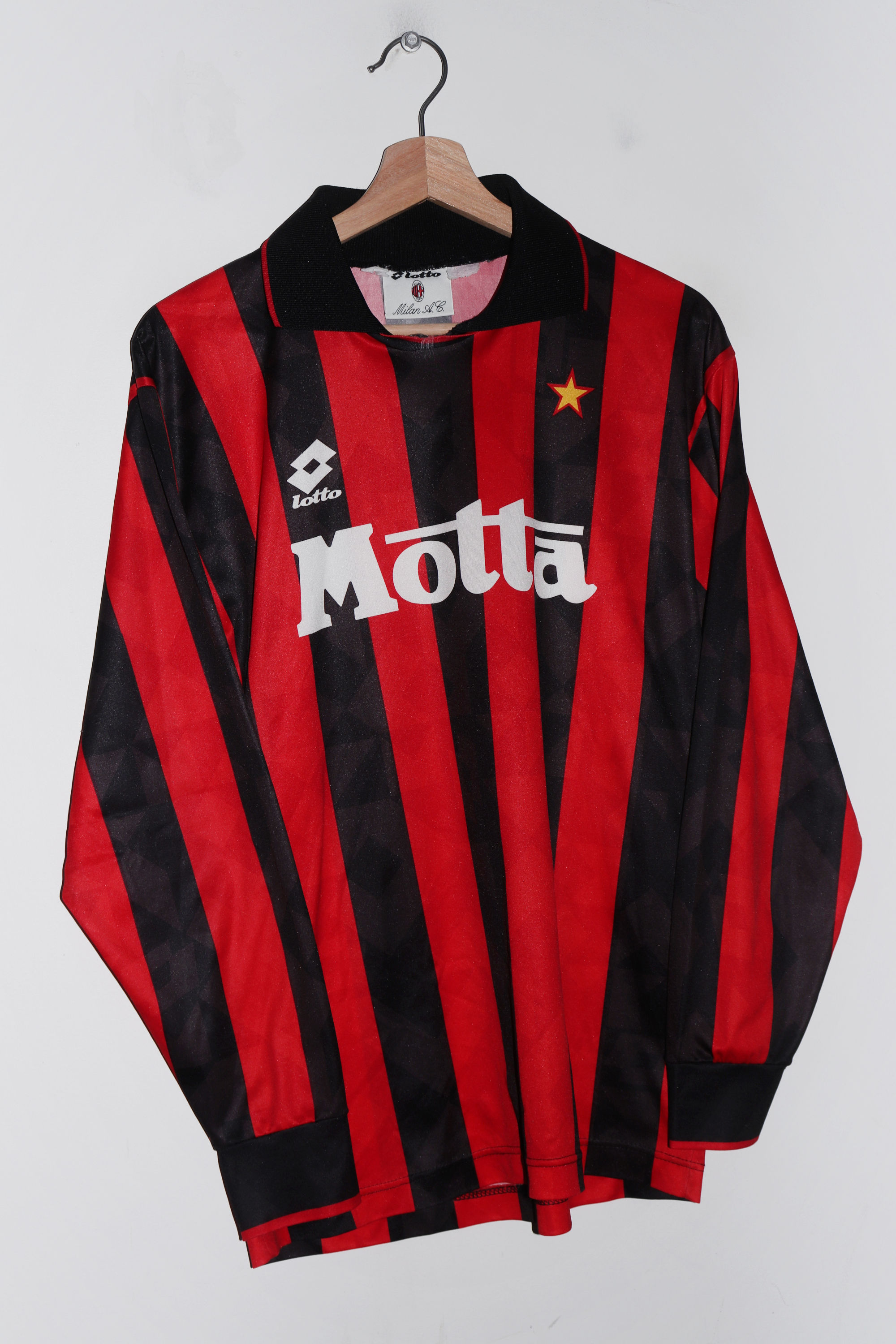 1993-94 Lotto AC Milan Home Kit Long Sleeve Jersey (Rare) (M)