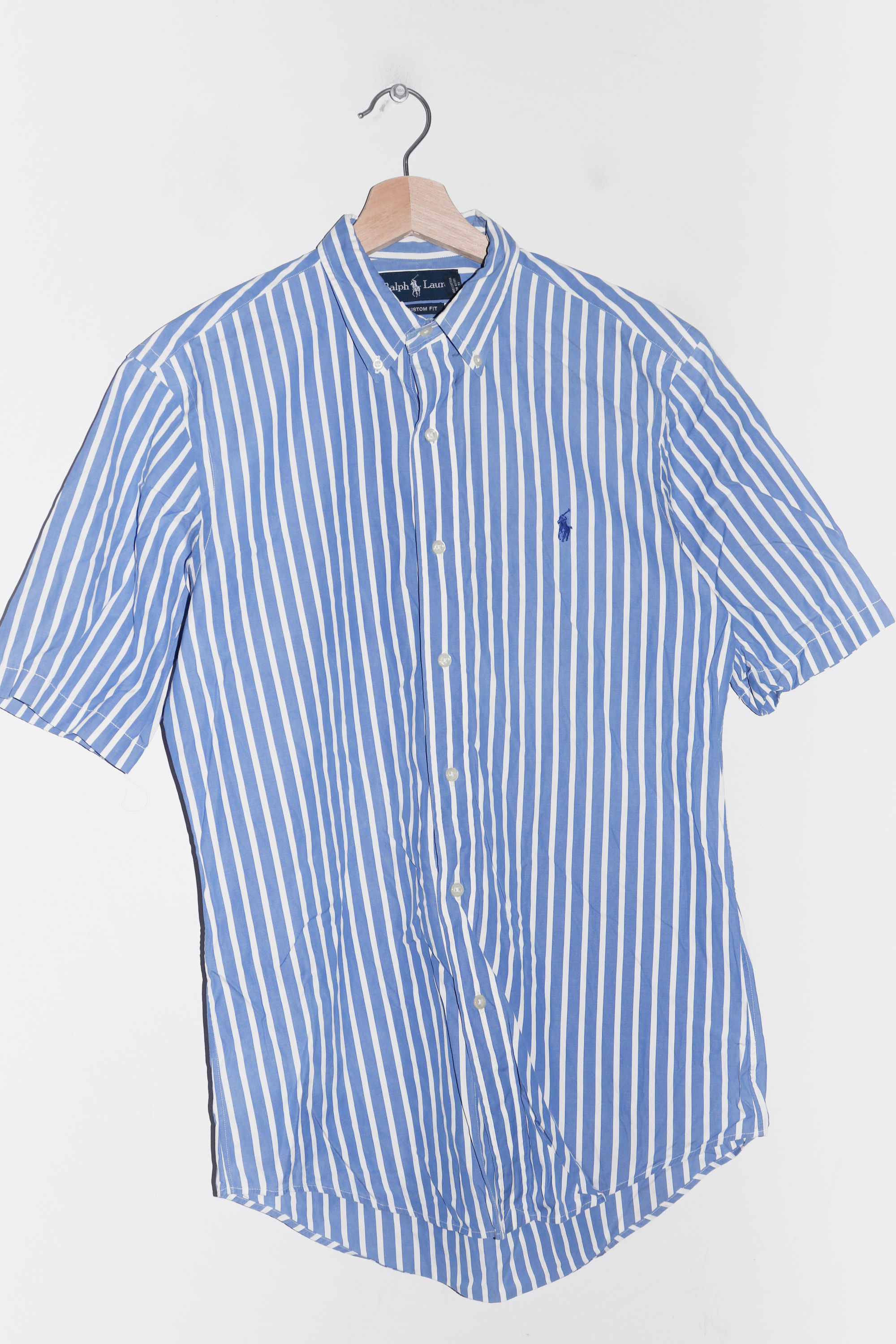 Vintage Polo Ralph Lauren Embroidered Logo Striped Short Sleeve Shirt (M)