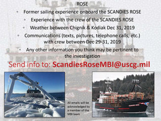 Coast Guard Investigation Board Seeks Info on F/V Scandies Rose