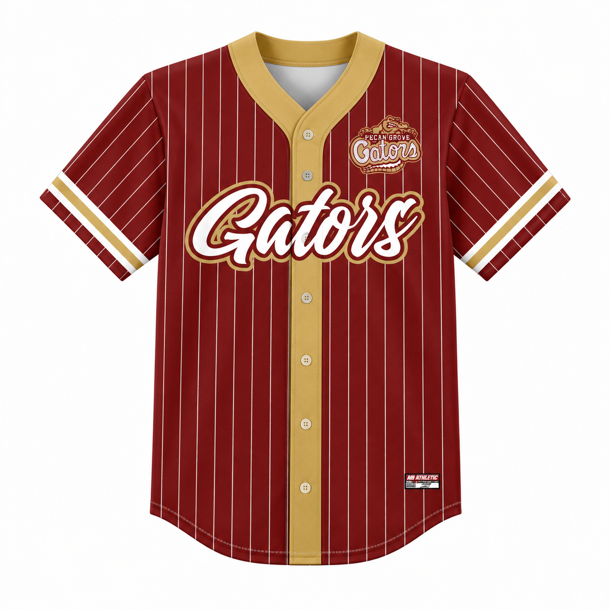Pecan Grove Gators Premium Full-Button Baseball Jersey