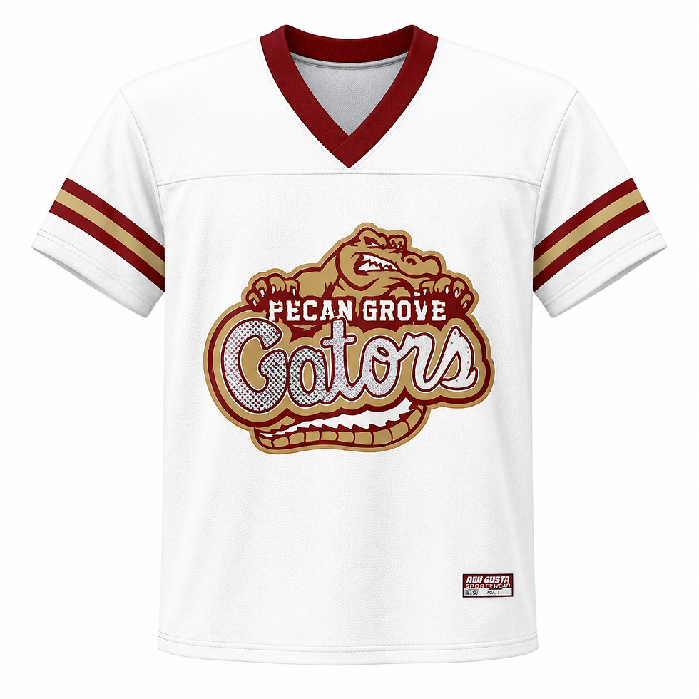 Thumbnail: Pecan Grove Gators Premium White Player-Style Football Jersey