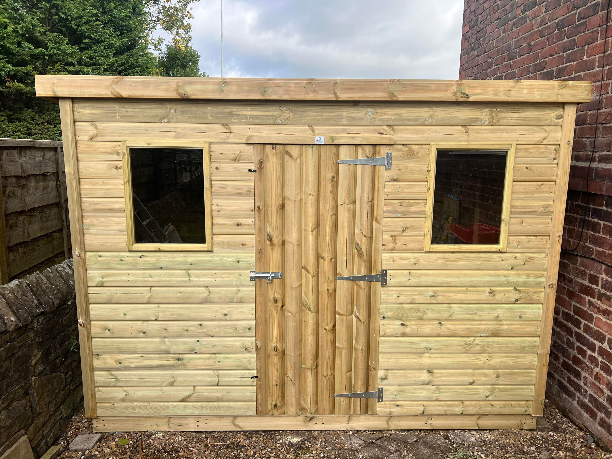 Standard Pent Shed – 12mm Tanalised Shiplap Cladding -10ftx8ft