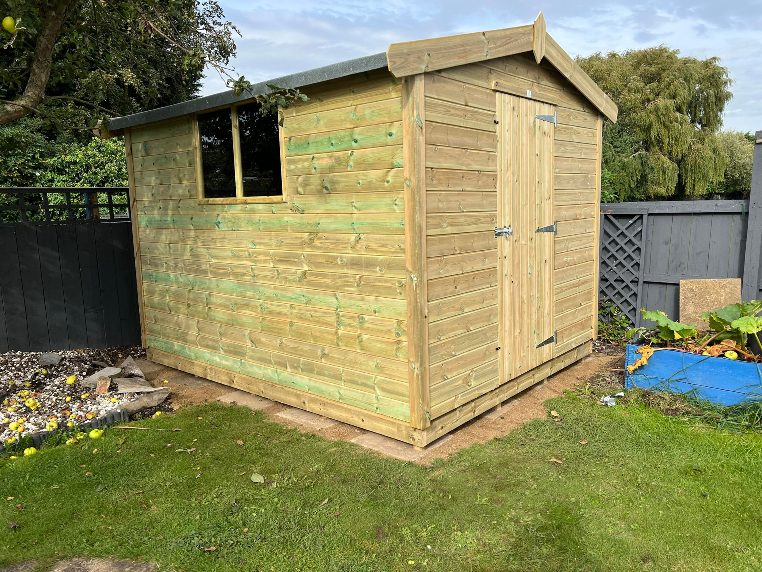 Standard Apex Shed – 12mm Tanalised Shiplap Cladding - 10ftx8ft