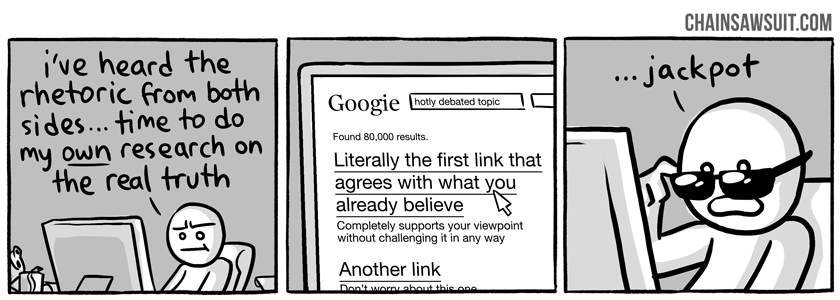 Confirmation bias. Selective blindness in action.