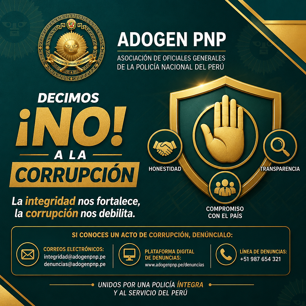 🇵🇪 ADOGEN PNP INFORMA: ¡SERVIMOS CON INTEGRIDAD!