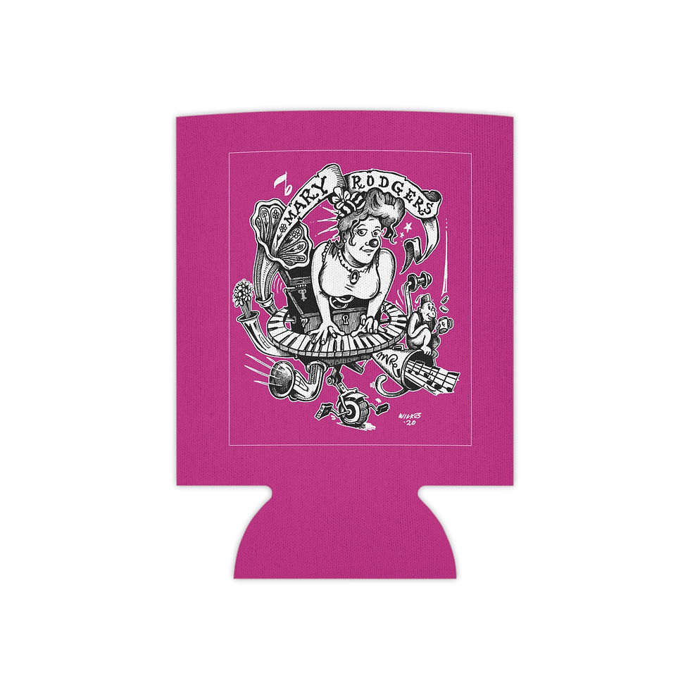Can Cooler featuring Artwork by JD Wilkes and Logo by Mary Rodgers