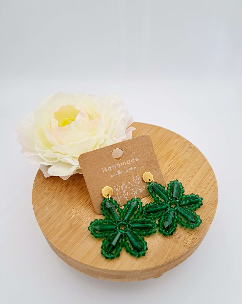 Miniaturbild: Blumenohrringe aus facettierten Perlen 