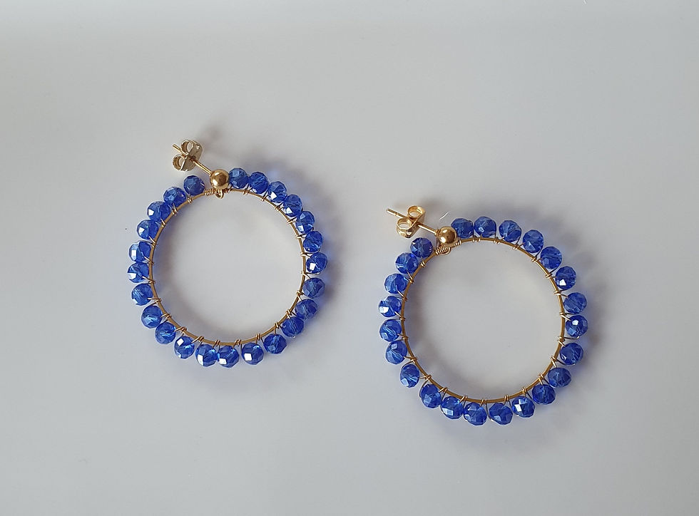 Miniaturbild: Schlichte Perlencreolen in Mittelblau