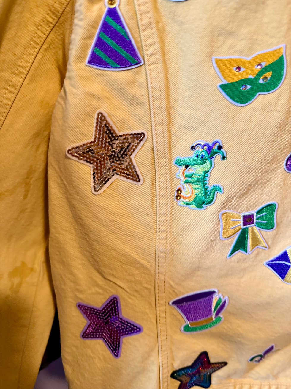 Thumbnail: Women’s Yellow Denim Mardi Gras Jacket 