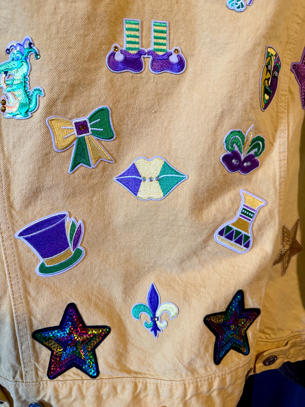 Thumbnail: Women’s Yellow Denim Mardi Gras Jacket 