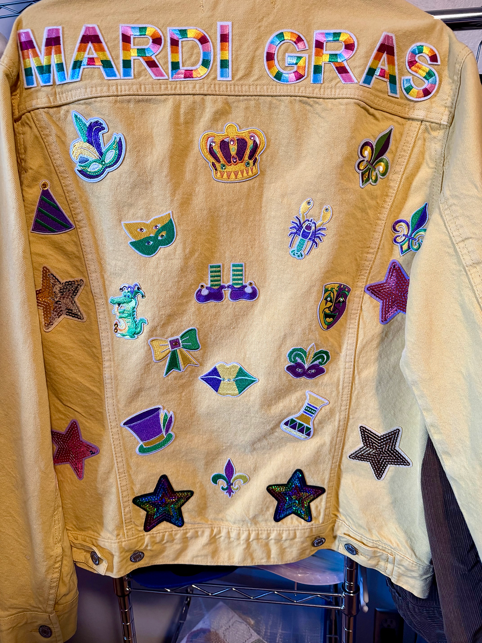 Thumbnail: Women’s Yellow Denim Mardi Gras Jacket 