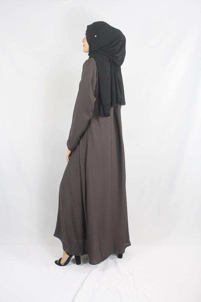 Thumbnail: Premium Nida Plain Abaya in Dark Grey