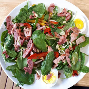 Ham, Spinach and Bell Pepper salad