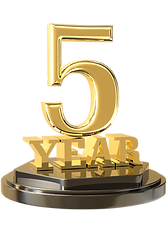 image of a 5 year renewal trophy.