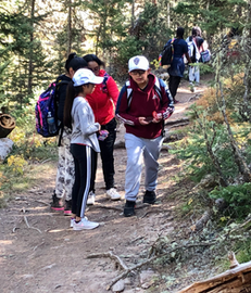 Students on nature trail, FIELDWORK, axlacademy