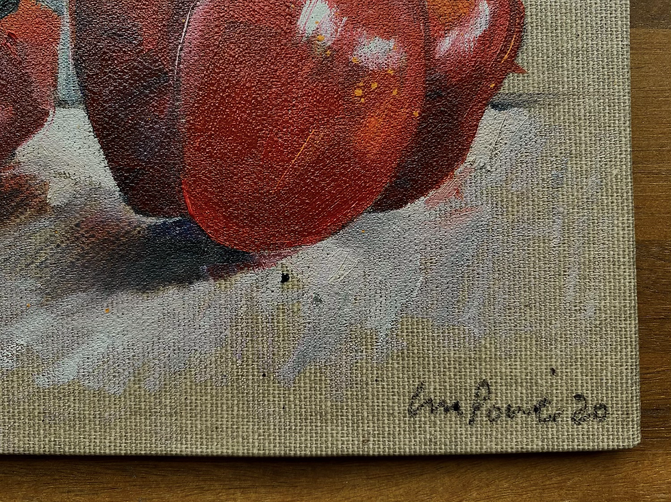 Thumbnail: ‘Red Peppers’ - Still life oil painting on linen