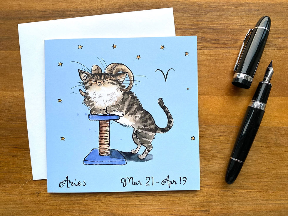 Thumbnail: Aries Cat - Zodiac Cat card