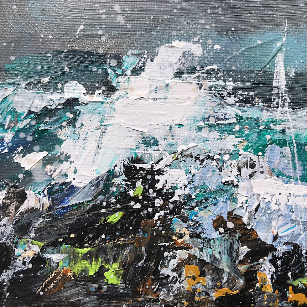 Thumbnail: ‘Sea Spray’ - 15cm x 15cm Framed Seascape