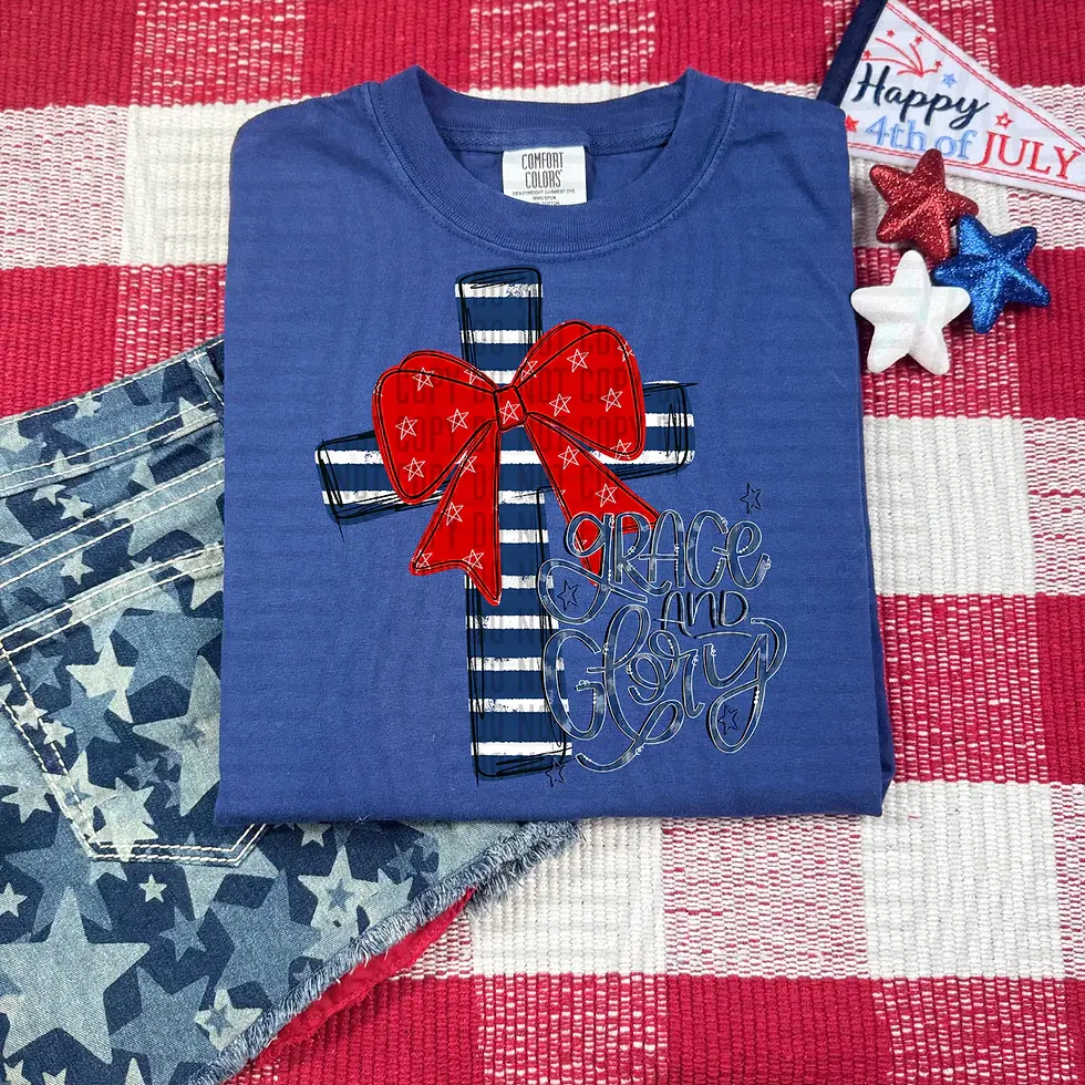 Thumbnail: Stripe Cross and Star Bow (With or Without Text)