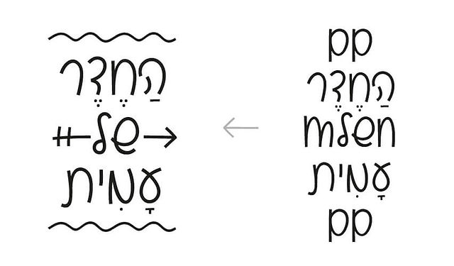 פונט בלוברי דוגמה לעיצוב אפשרי