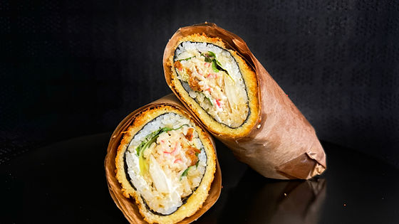 Sushi burrito su krabų lazdelėmis