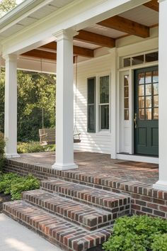 Expansive farmhouse front porch with seating in the Riverbend Plan by Apex Homes Florida.