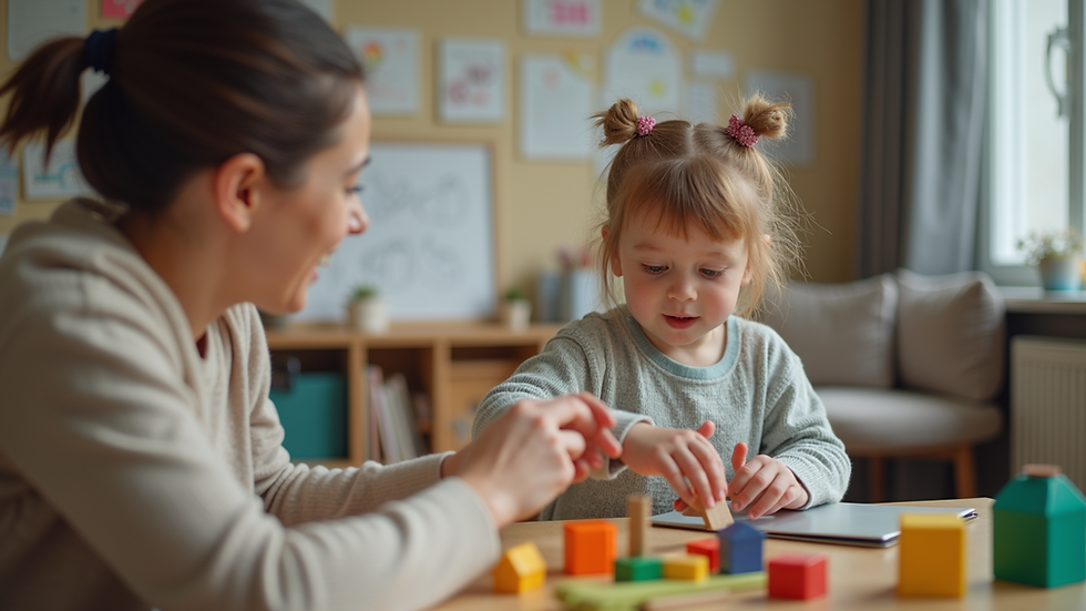 Close-up view of a child engaging in play therapy with a therapist