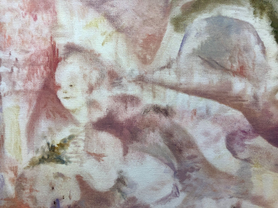 oil painting on canvas olivia springberg artist contemporary sculpture woodworking Contemporary emerging artist cubism cubist custom handmade canvas jewish art judaica mysticism dreams kabbalah dream theory abstract geometric colorful orange yellow red custom frame sculptural painting pink orange pastel