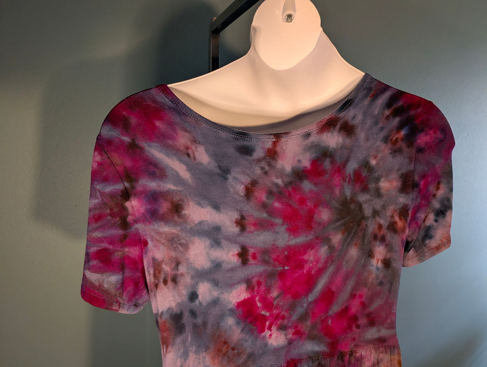 Thumbnail: Short Sleeve Dual Spiral Rayon Dress