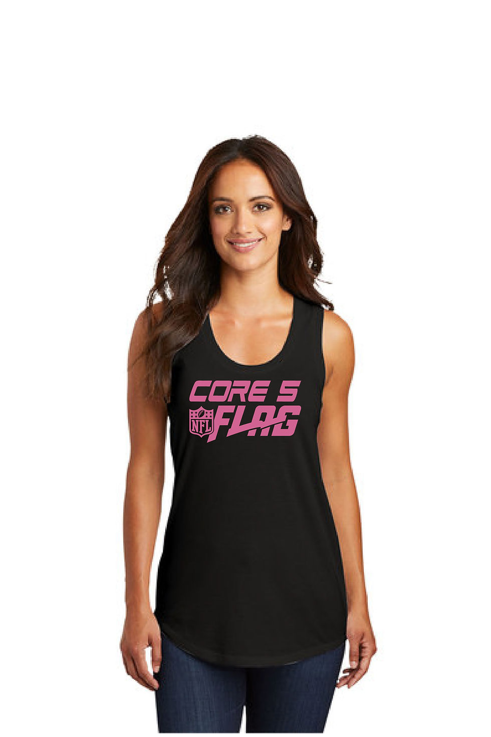 Thumbnail: CORE 5 NFL FLAG - GLITTER Ladies  TriBlend Racerback Tank (COLOR OPTIONS)
