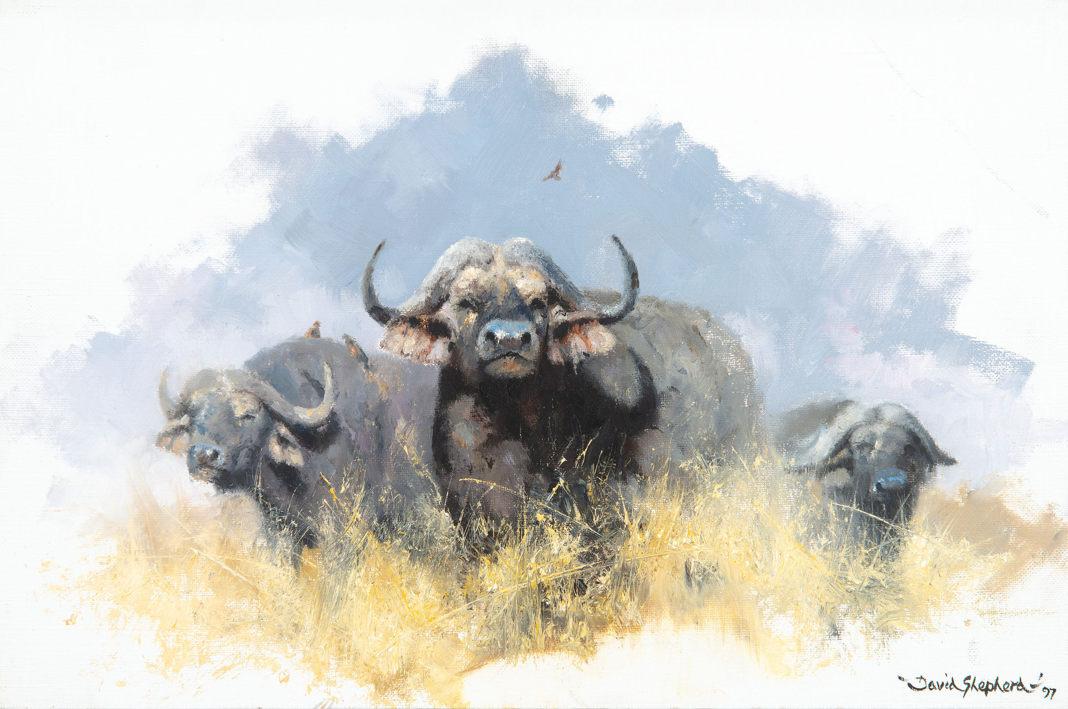 DAVID SHEPHERD | Three Buffalo, Painted in 1997