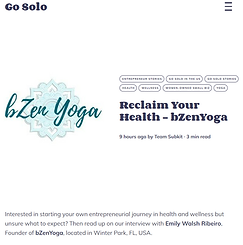 Go Solo Article on bZen corporate wellness