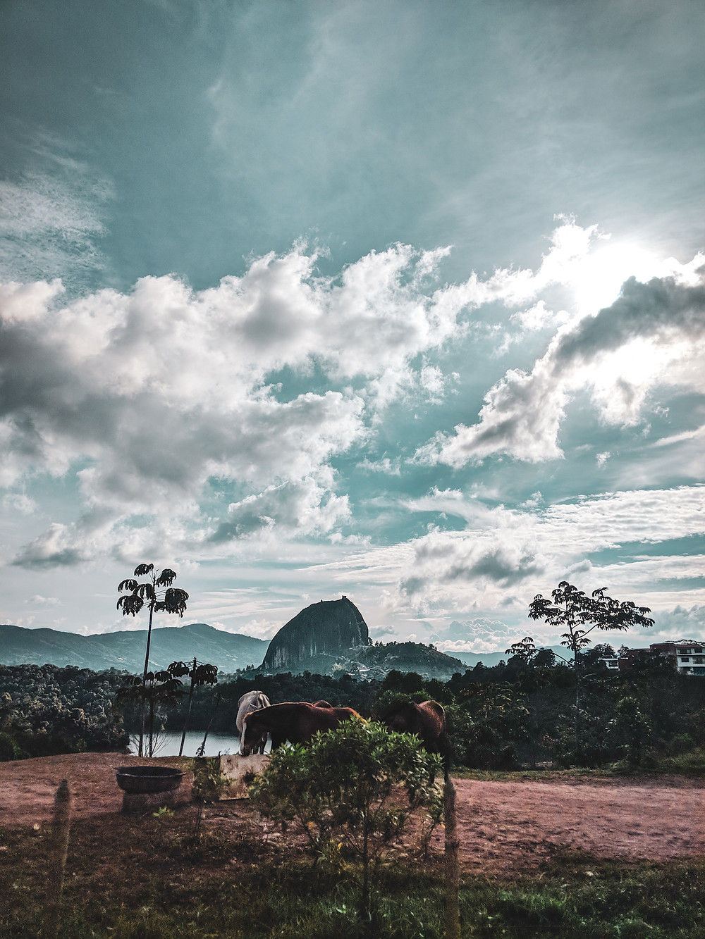El Peñón of Guatapé in the distance.