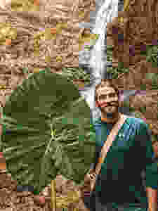 Giant leaf in Jardin, Colombia.