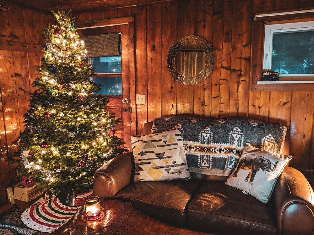 A Christmas scene and spending time with my husband's family.