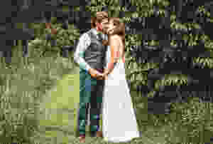 Scott and I at our wedding. Marriage is one of the biggest reflections from my 2018.
