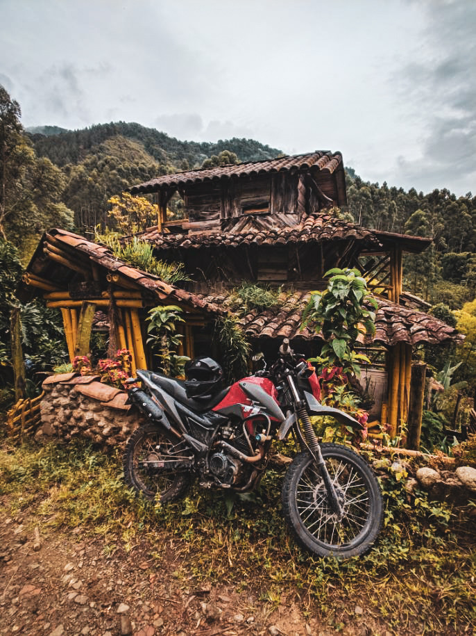 Renting a motorbike in the mountains of Jardin, Colombia.