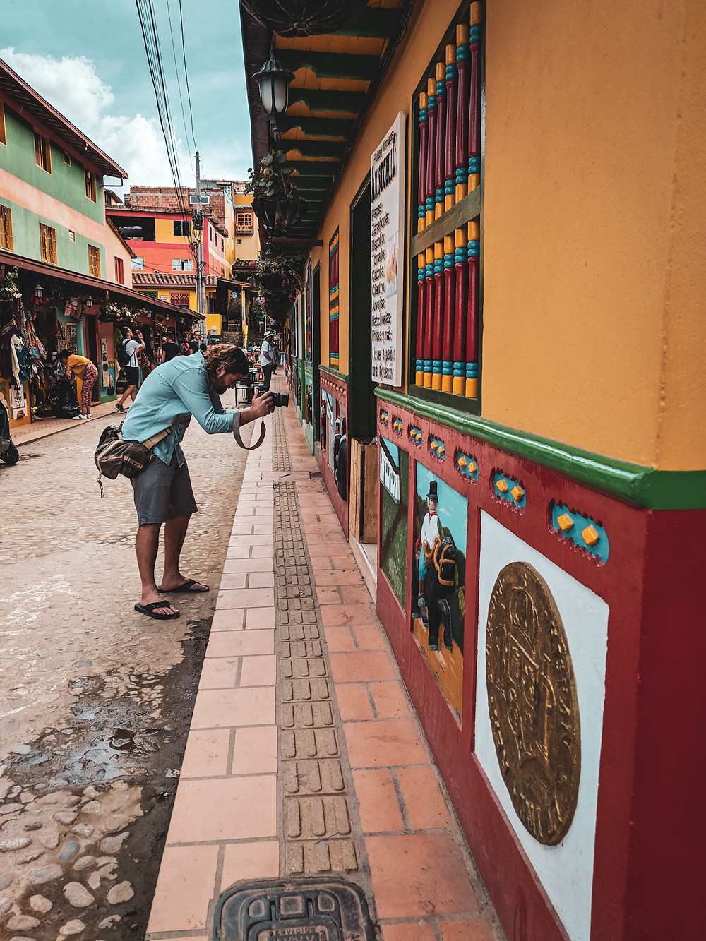 Scott doing street photography in Guatapé, Colombia.