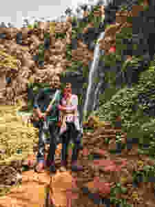 Exploring waterfalls in Jardin, Colombia.