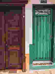 Colorful doorways in Jardin, Colombia.