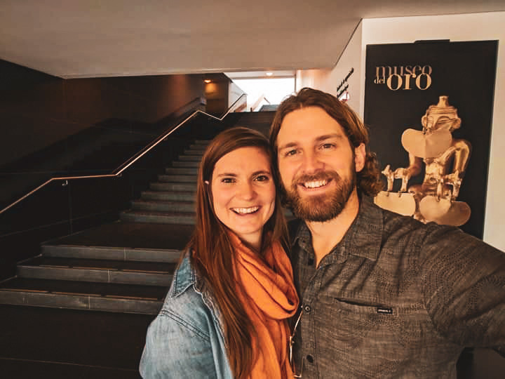 Scott and Steph at El Museo de Oro, The Museum of Gold in Bogota, Colombia.