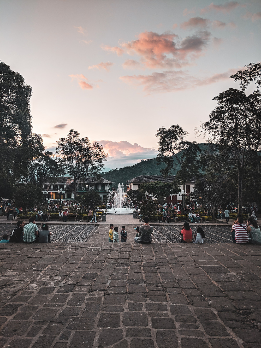 Main square in Jardin, Colombia.