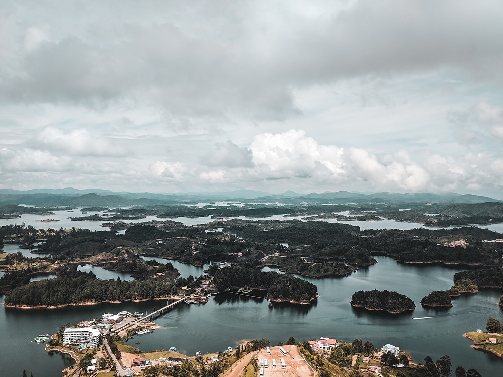 View from the top of El Peñón near Guatapé, Colombia.