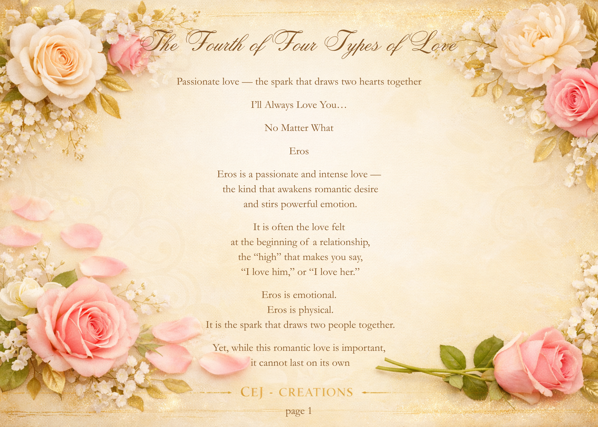 The Fourth of Four Types of Love