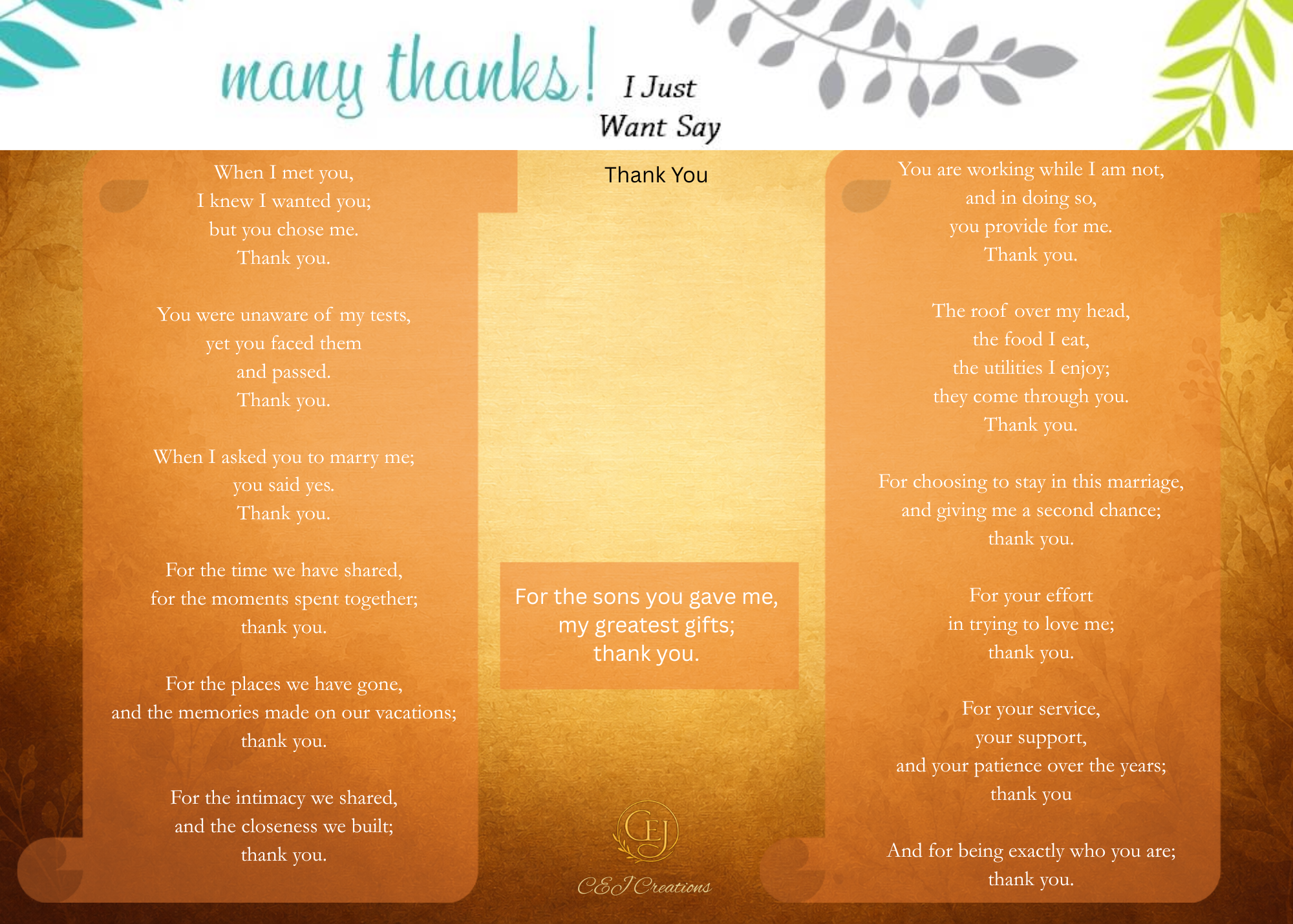 I Just Want to Say Thank You